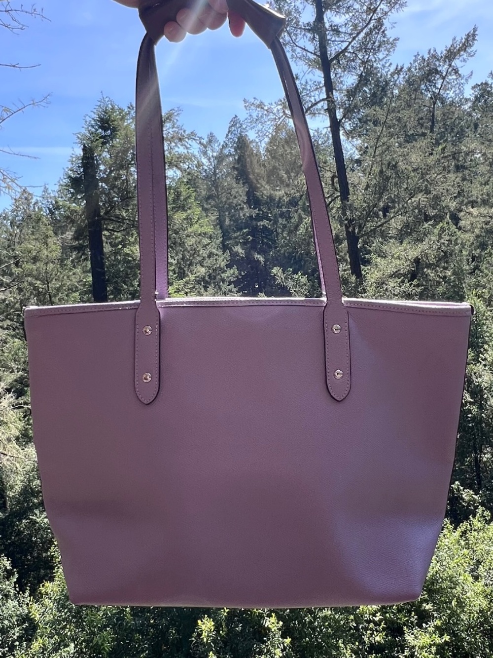 COACH Purple Zip Top Tote Shoulder Bag with Silver Hardware AUTHENTIC - Picture 12 of 12